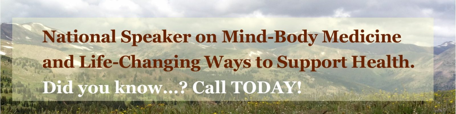 mind body medicine sign dr. brown take a class