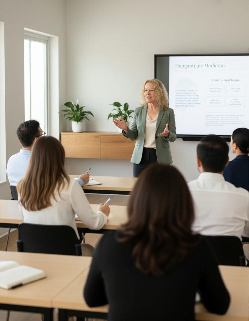 speaker dr. Keri in front of group