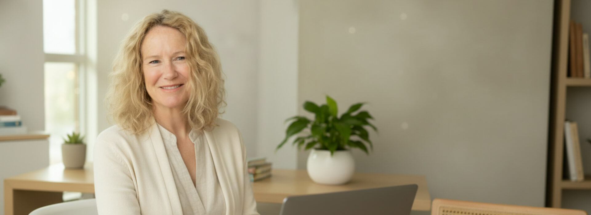 Dr. Keir Brown , Nd at her desk as a health coach